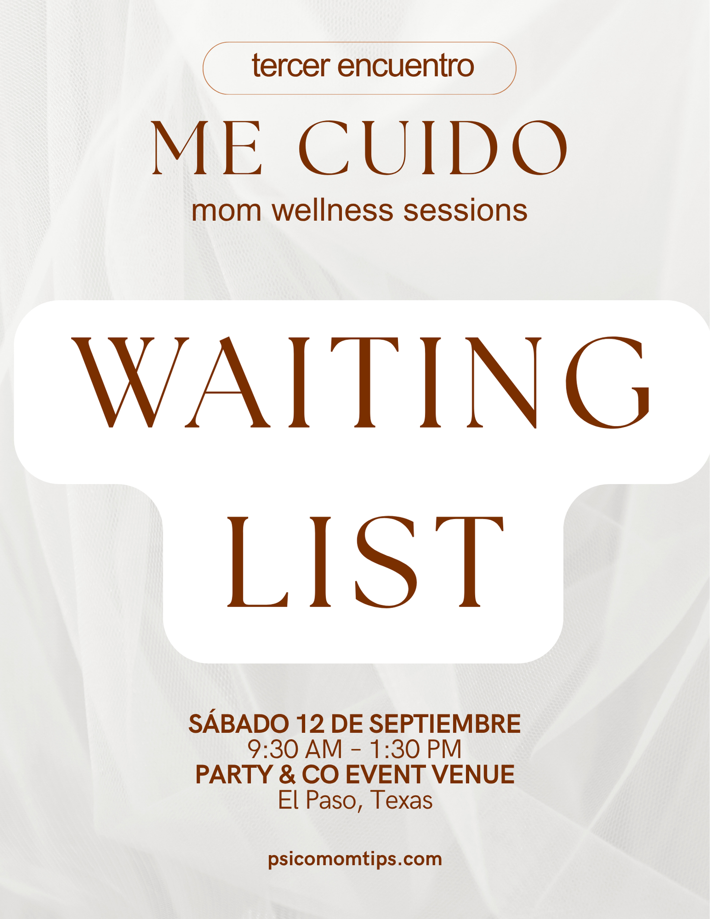 WAITING LIST para Evento: Mom Wellness Sessions"ME CUIDO"